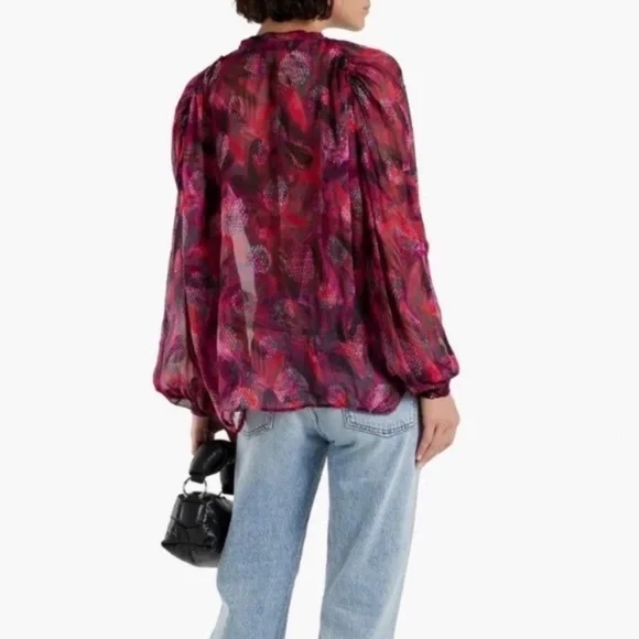 IRO Paulhi printed fil coupé silk-blend chiffon blouse - Picture 2 of 16